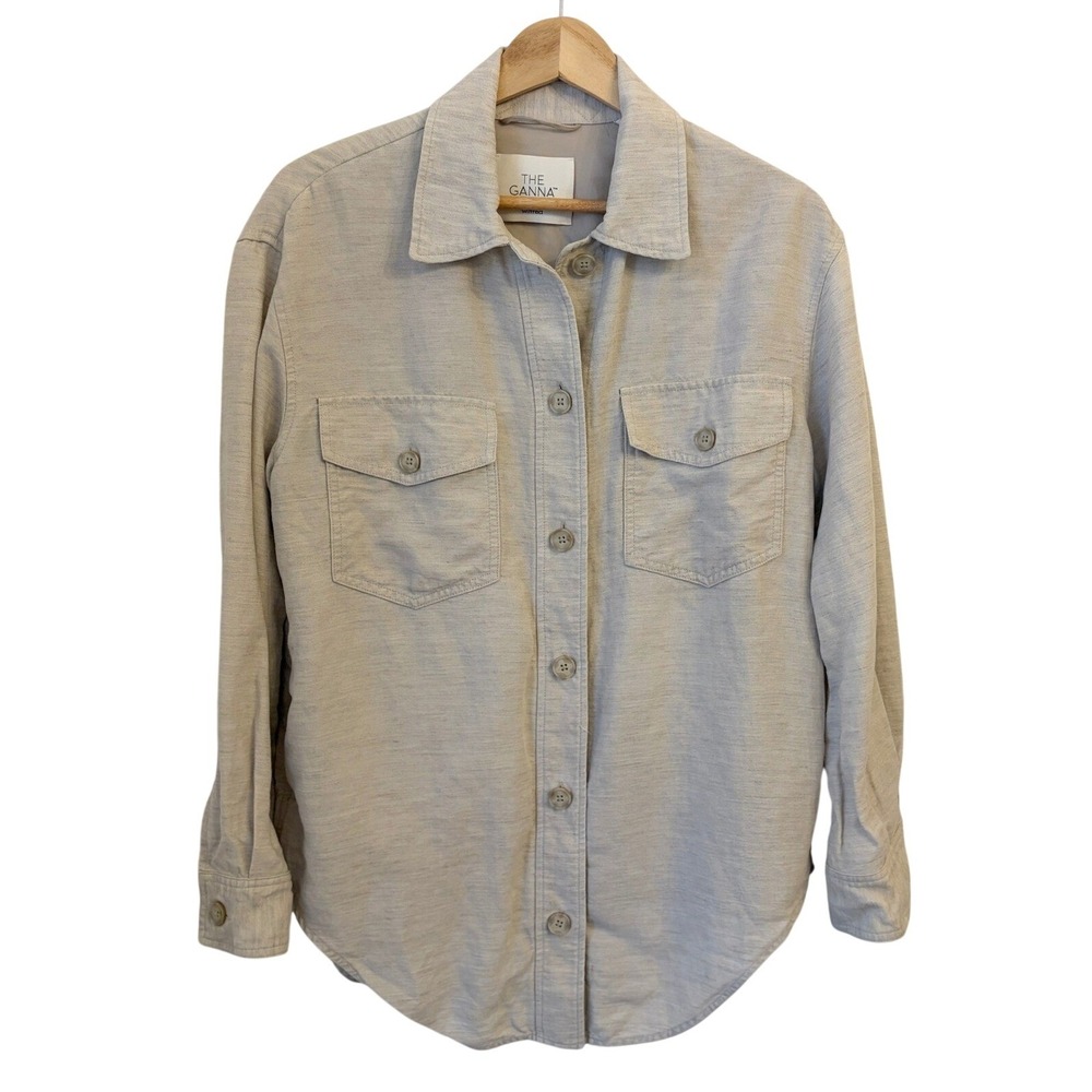 Aritzia Wilfred The Ganna Shirt Jacket S Linen Tencel Shacket Utility Minimalist